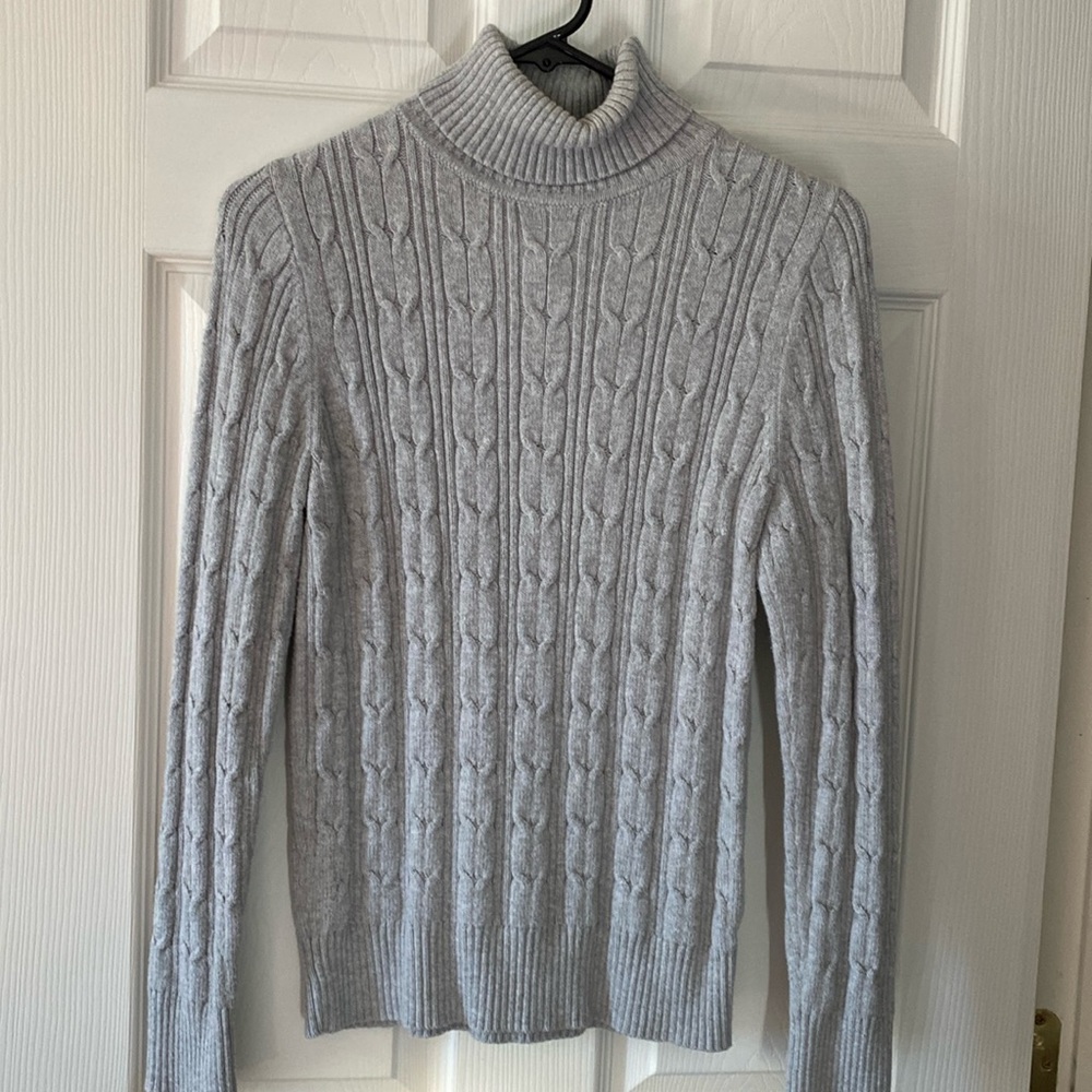 Cotton sweater, size small, St John’s Bay. Light gray.